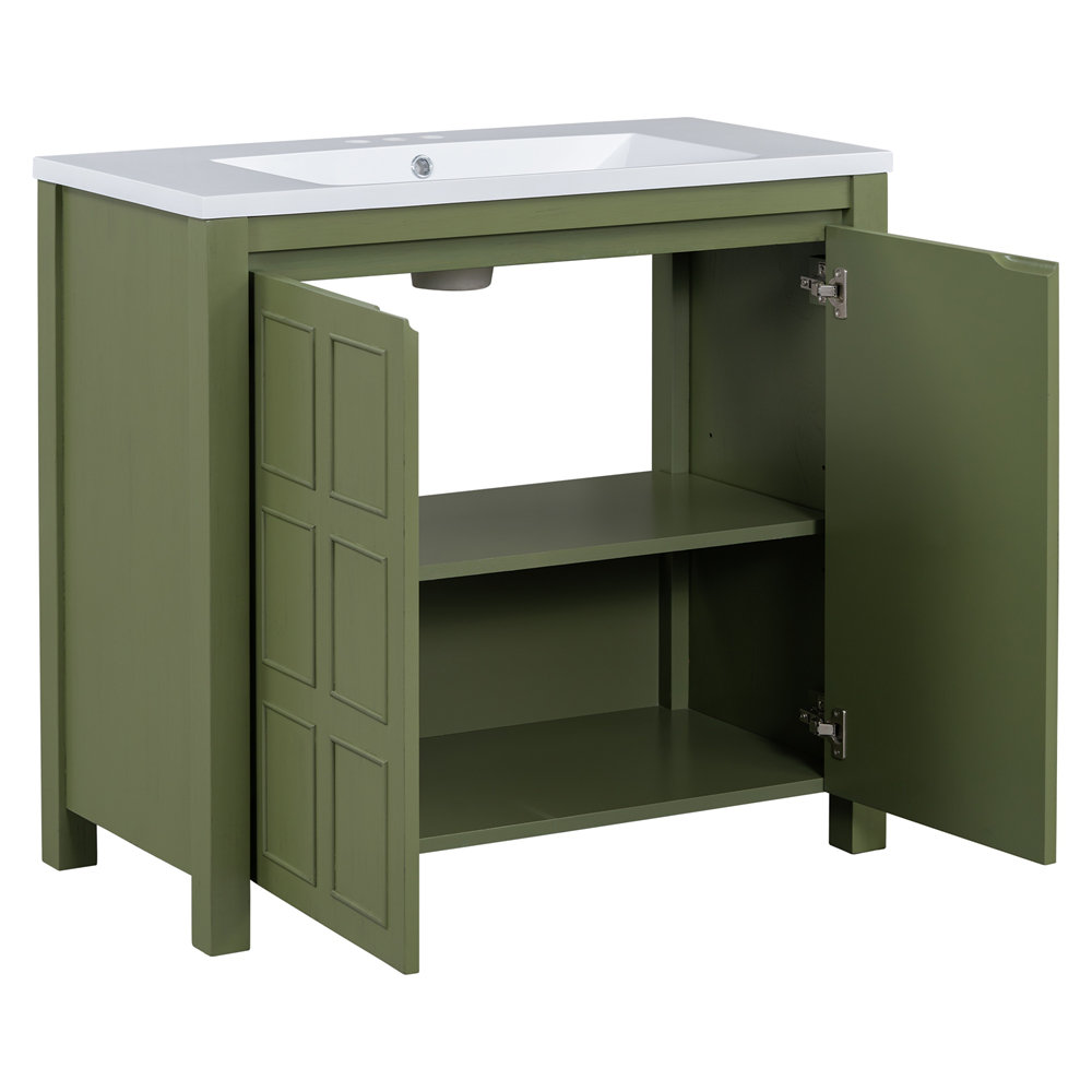 Tandoori 36" Bathroom Vanity Organizer with Sink, Combo Cabinet Set ...